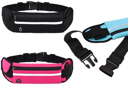 Adjustable Elastic Fitness Fanny Pack for Sports, Running Belt Waist Pack, Waterproof Sports Fanny Pack,Outdoor card wallet，Leisure travel wallet，5 color options available (black)