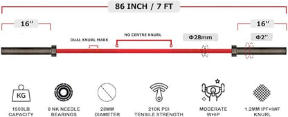Chong Olympic Barbell 47Inch-4FT-350lb /86Inch-7FT-1500lb EZ Curl Weight Bar, Capacity Chrome Barbells for Gym Home Strength Training,Weightlifting,Power Lifting