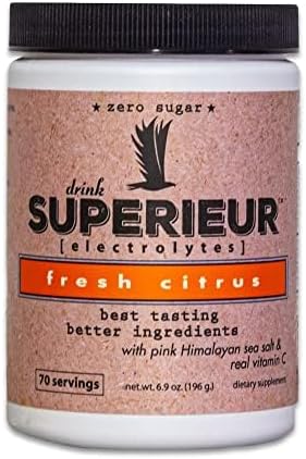 Superieur Electrolytes ??Plant Based Electrolyte Supplement w/Sea Minerals for Hydration & Recovery ??Keto Friendly, Non-GMO, Zero Sugar, Vegan Healthy Sports Drink Powder ??Citrus (70 Servings)