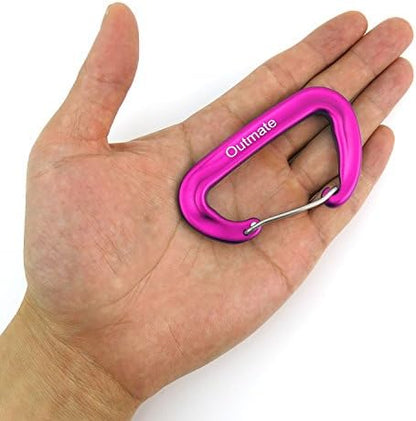 12kN 3.2"x2" Heavy-Duty Carabiner Clips - Durable, Lightweight Aluminum Alloy Carabiners for Hiking, Camping, Keychains, Dog Leashes, Hammocks & More