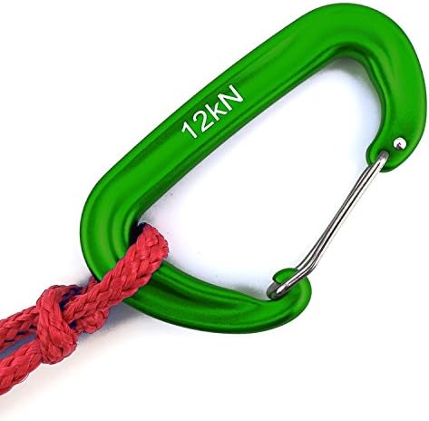 12kN 3.2"x2" Heavy-Duty Carabiner Clips - Durable, Lightweight Aluminum Alloy Carabiners for Hiking, Camping, Keychains, Dog Leashes, Hammocks & More