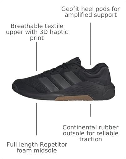 adidas Men's Dropset 4 Power Trainer M, Black/Grey/Black, 10.5