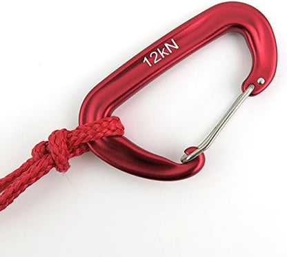 12kN 3.2"x2" Heavy-Duty Carabiner Clips - Durable, Lightweight Aluminum Alloy Carabiners for Hiking, Camping, Keychains, Dog Leashes, Hammocks & More