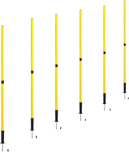 TNZMART Black Spring Agility Training Pole Set Soccer Plug-in Type Dribbling Pole Coaching Sticks for Sports, Traning, Warning