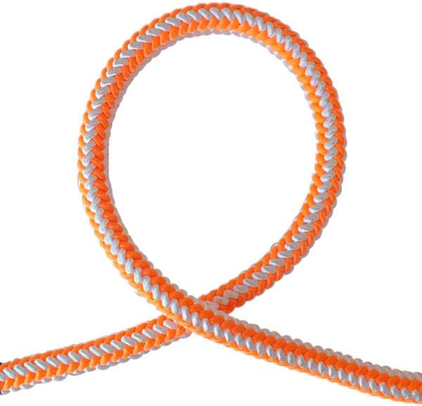 Pelican Rope 16-Strand 1/2 in (12.7 mm) Arborist-16™ Rope - 7000 lbs MBS - Static Climbing Rope - Rescue Operations - High Visibility - 200 ft - Sewn Eye - Orange/White - Made in The USA
