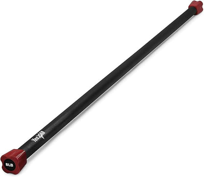 Yes4All Total Body Workout Weighted Bar, Resistance Band Bar, Racks for Strength Training, Exercise Bar for Yoga in Home and Gym - Single/Combo