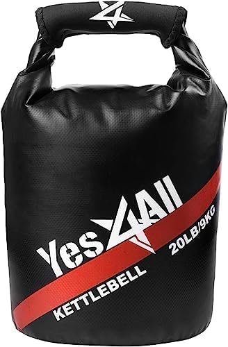 Yes4All Kettlebell, Heavy Duty Powder Coated Cast Iron Kettlebells, Non-Slip Handle & Flat Bottom for Conditioning, Strength Training & Full Body Exercises at Home Gym - Single & Pair