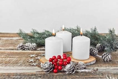 3 X 4 Inch Pillar Candles Set of 12 Bulk Event Pack Round Unscented Premium Wax White Pillar Candles for Wedding, Spa, Party, Birthday, Holiday, Bath, Home Decor (3X4 White)