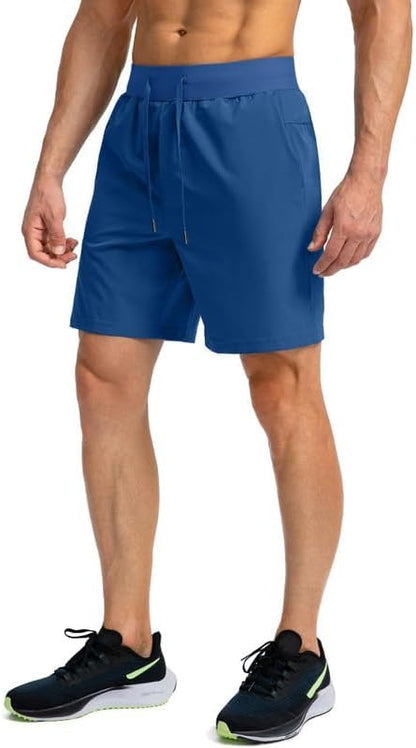 Men's Running Shorts with Zipper Pockets 9 Inch/ 7 Inch / 5 Inch Lightweight Quick Dry Gym Workout Athletic Shorts for Men