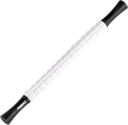MZDXJ Muscle Roller Stick for Athletes - Deep Tissue Fascia Blaster & Roller Massager for Myofascial Pain Relief - Handheld Physical Therapy & Recovery Tool(-Black White-24 inch)