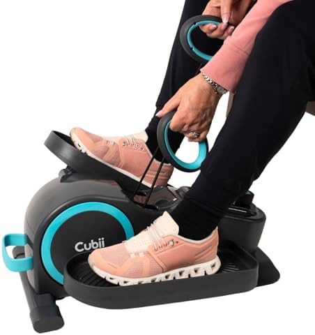 Cubii Total Body - Under Desk Seated Elliptical Pedal Exerciser with Built in Upper Body Resistance Bands, 12 Levels of Resistance, LCD Display, Whisper Quiet - Adult to Seniors