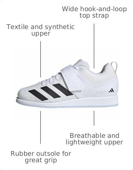adidas Unisex-Adult Powerlift 5 Weightlifting, White/Black, 7