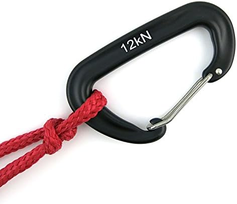 12kN 3.2"x2" Heavy-Duty Carabiner Clips - Durable, Lightweight Aluminum Alloy Carabiners for Hiking, Camping, Keychains, Dog Leashes, Hammocks & More