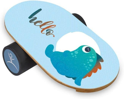 Kids Balance Board with Roller ??Wooden Trainer for Children ??Fun Indoor Core Strength Game ??Improves Balance & Coordination ??Multiple Designs