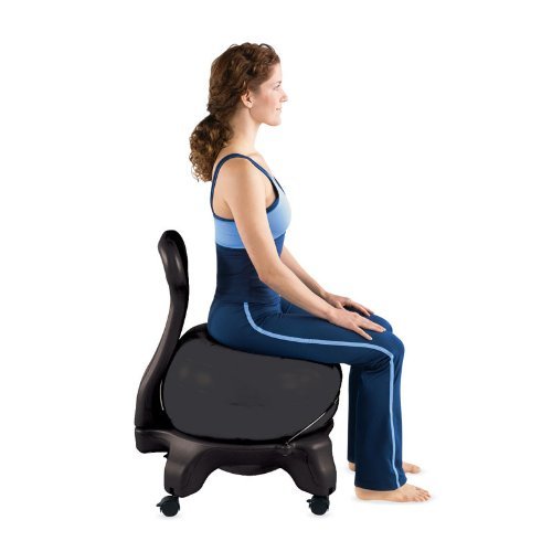 Gaiam Classic Balance Ball Chair, Stability Seat (Black)