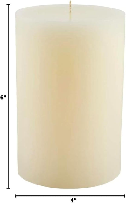 Mister Candle Dripless Vanilla Scented Ivory Pillar Candle Hand Made Vanilla Pillar Candles with Essential Oils for Home Decor, Premium Wax, 100 Hr Burn Time (4x6 inch)