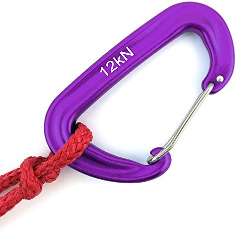 12kN 3.2"x2" Heavy-Duty Carabiner Clips - Durable, Lightweight Aluminum Alloy Carabiners for Hiking, Camping, Keychains, Dog Leashes, Hammocks & More