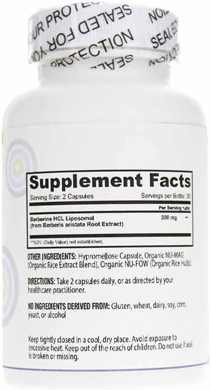 Core Med Science Liposomal Berberine Supplement, 300mg (60 Count) - Berberine HCL Extract Capsules Support Liver & Heart Health - Non-GMO, Gluten-Free, Wheat-Free, & Dairy-Free Vegetarian Capsules