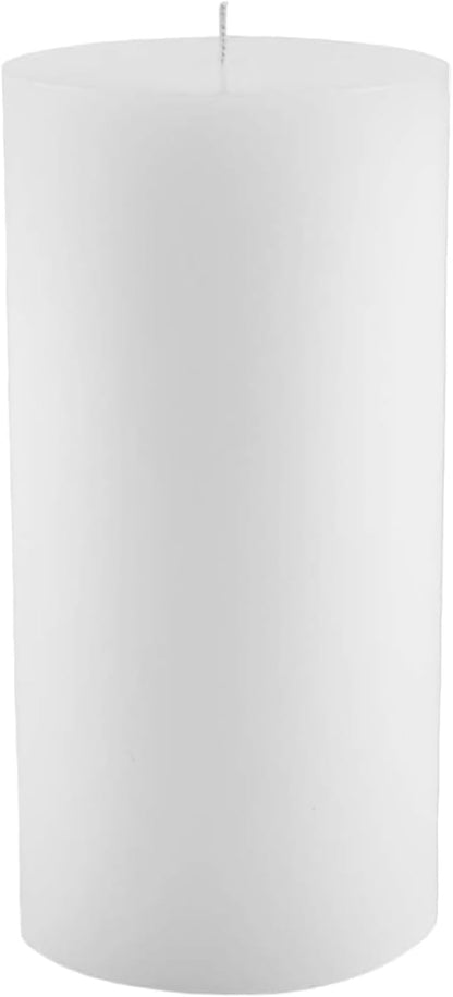 Mister Candle Non Scented Luxury 4 x 8 Pillar Candle, Hand Poured White Unscented Candle for Home Decor, Premium Paraffin Wax, Smokeless & Dripless, 160 Hour Burn Time