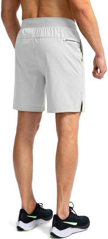 Men's Running Shorts with Zipper Pockets 9 Inch/ 7 Inch / 5 Inch Lightweight Quick Dry Gym Workout Athletic Shorts for Men(7inch)