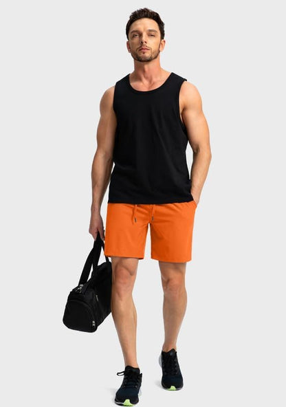Men's Running Shorts with Zipper Pockets 9 Inch/ 7 Inch / 5 Inch Lightweight Quick Dry Gym Workout Athletic Shorts for Men(7 inch)