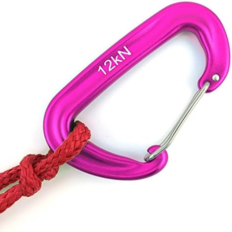 12kN 3.2"x2" Heavy-Duty Carabiner Clips - Durable, Lightweight Aluminum Alloy Carabiners for Hiking, Camping, Keychains, Dog Leashes, Hammocks & More