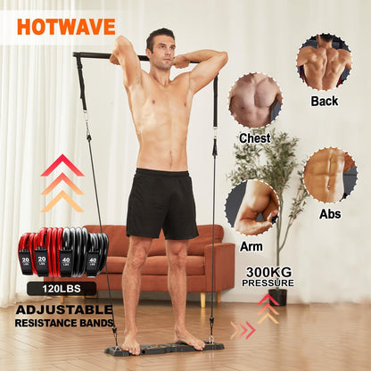 Portable Home Gym Workout System with Push-Up Board, Plank Trainer, Resistance Bands, Ab Roller & 20 Accessories – Full Body Fitness Equipment for Men & Women