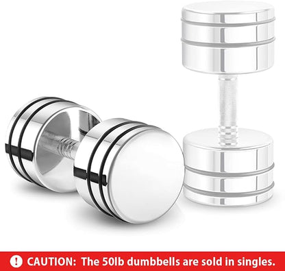 Northdeer Steel Dumbbells Ultracompact & Adjustable Chrome Dumbbell with Foam Handles 5lb 10lb 15lb 20lb 30lb 50lb Home Gym Workout (Choice of Size)