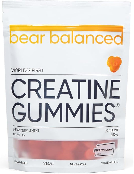 Creatine Gummies for Men & Women - Creapure® Creatine Monohydrate, L-Theanine, L-Tyrosine & B12 for Muscle Growth, Strength, Focus, Energy & Health - Low Calorie, Sugar-Free, & Vegan