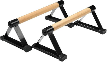 LONGTA Wooden Stretch Stand, Pushup Stands Bars Calisthenics Handstand,Non-Slip Yoga and Gymnastic Training Tool Russian Style Stretch Push-Ups