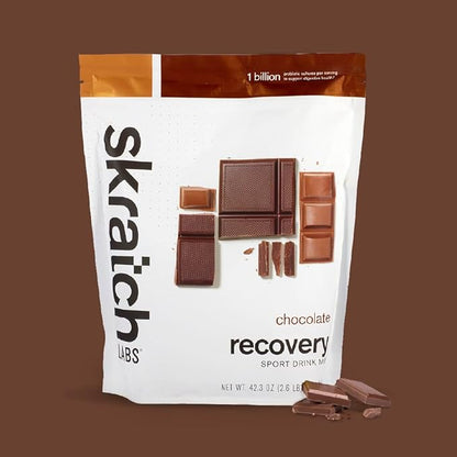 Skratch Labs Post Workout Recovery Drink Mix with Chocolate, (41.6 oz, 24 Servings) with Complete Milk Protein of Casein and Whey and Probiotics, Gluten Free, Kosher, Natural, Vegetarian