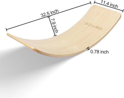 Wobble Balance Board for Toddlers, 35 Inch Rainbow Rocker Board Open Learning Exercise, Wooden Board for 3-12 Age Birthday