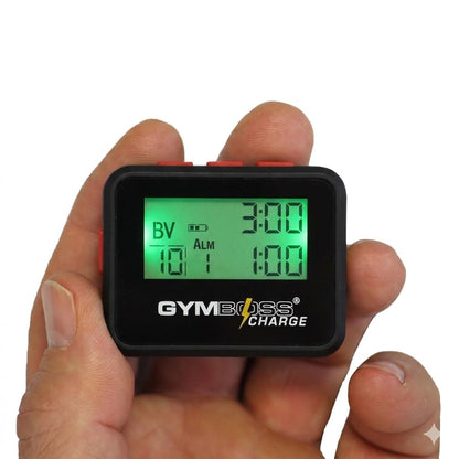 Gymboss Charge Interval Timer and Stopwatch (Black/Red)