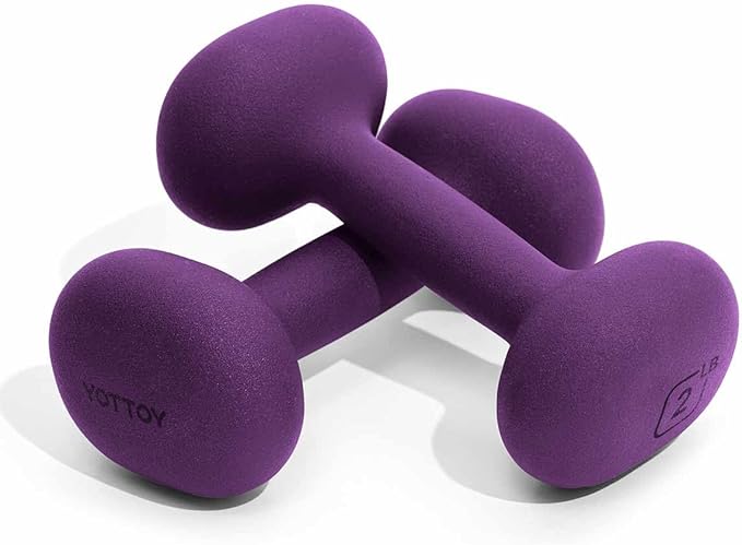 YOTTOY Weights Dumbbells Set for Women,2-15 Pound Dumbbells Set of 2, Non-Slip Hand Weights for Home Workouts, Portable Strength Training Neoprene dumbbells