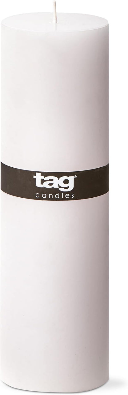 TAG Chapel 3X10 White Pillar Paraffin Wax Candle Unscented Drip-Free Long Burning 145 Hours for Home Decor Wedding Parties Dining Dinner Kitchen Table Tabletop Living Room End Table Decor Decoration