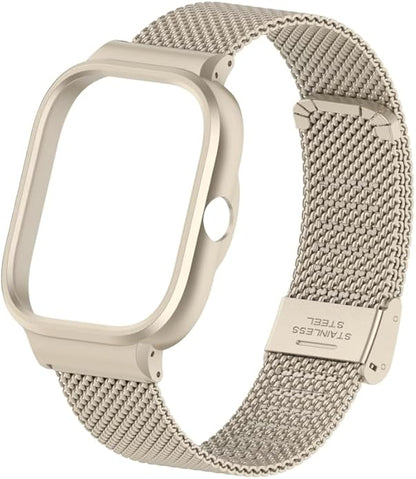 HOPMC Adjustable and Comfortable With Redmi Watch 4 Strap Metal Case 22mm Stainless Steel Mesh Replacement Straps for Redmi Smartwatch 4