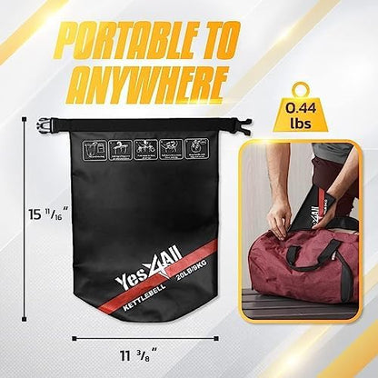 Yes4All Kettlebell, Heavy Duty Powder Coated Cast Iron Kettlebells, Non-Slip Handle & Flat Bottom for Conditioning, Strength Training & Full Body Exercises at Home Gym - Single & Pair