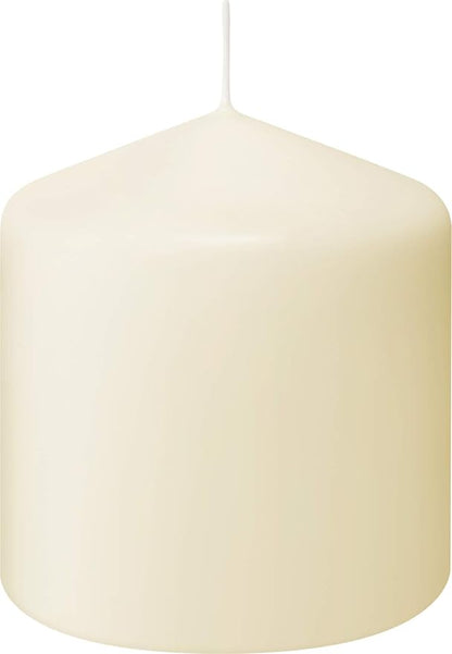 BOLSIUS 6 Ivory Pillar Candles Bulk - 3x3 Inches Candle Set - 25+ Hours Clean Burning - No Palm Oil - 0% Animal Fat - Premium European Quality - Unscented Dripless Dinner Pillars
