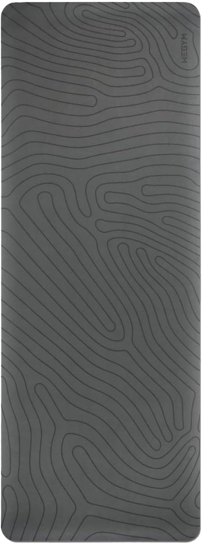 4mm Cushioned Exercise Mat for Yoga & Pilates - Anti Slip, Polyurethane with Suede Top & Carrying Strap