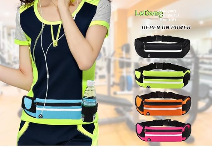 Adjustable Elastic Fitness Fanny Pack for Sports, Running Belt Waist Pack, Waterproof Sports Fanny Pack,Outdoor card wallet，Leisure travel wallet，5 color options available (yellow)
