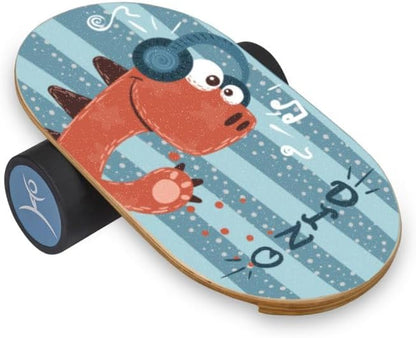 Kids Balance Board with Roller ??Wooden Trainer for Children ??Fun Indoor Core Strength Game ??Improves Balance & Coordination ??Multiple Designs