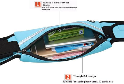 Adjustable Elastic Fitness Fanny Pack for Sports, Running Belt Waist Pack, Waterproof Sports Fanny Pack,Outdoor card wallet，Leisure travel wallet，5 color options available (green)