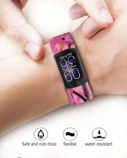 Sport Bands Compatible with Charge 6 /Charge 5 for Women Men,Soft Waterproof Replacement Straps Wristbands for Charge Advanced Fitness Tracker