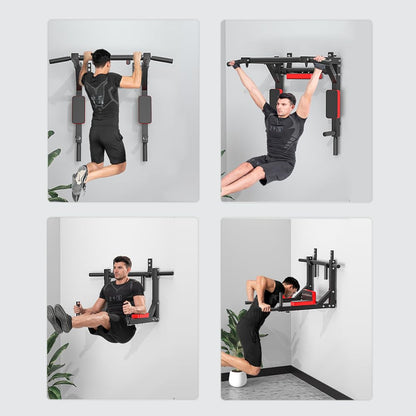 Multifunctional Wall Mounted Pull Up Bar, Chin Up Bar,Dip Station