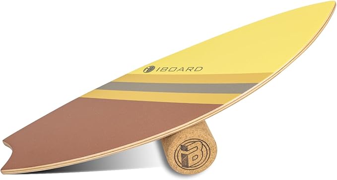 Premium Balance Board Trainer With Rollers - 10 Layer Wooden Exercise Non-slip Surface Fish Tail for Surfing, Paddle, Yoga, Training