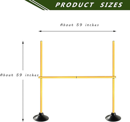 TNZMART 4.9 FT Agility Poles Adjustable Hurdles for Soccer Football Speed Training Equipment Track and Field