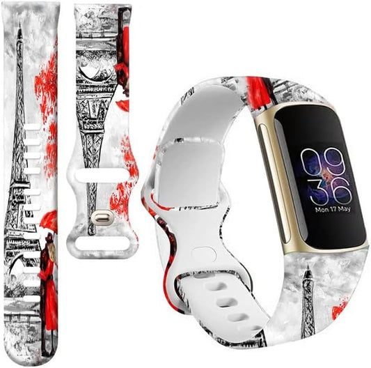 Compatible with Charge 6/Charge 5 WatchBands for Women Men,Elastic Adjustable Wristbands,Breathable Sport Band Soft Waterproof Health Tracker