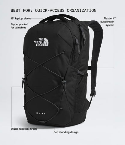 The North Face Jester Everyday Laptop Backpack, TNF Black-NPF, One Size