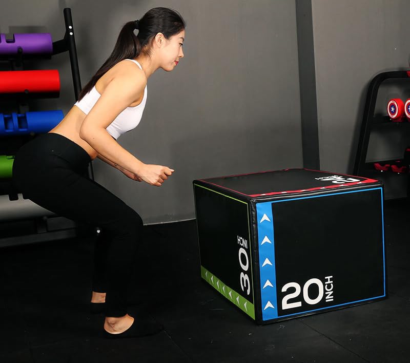 BalanceFrom 3-in-1 Foam Plyometric Jump Box for Home Gym, Multiple Heights