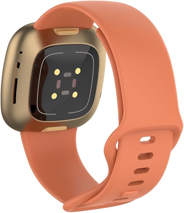 Compatible with Fitbit Versa 4 / Fitbit Versa 3 / Fitbit Sense/Sense 2 Bands, Soft Silicone Replacement band for Women Men 2 Pack